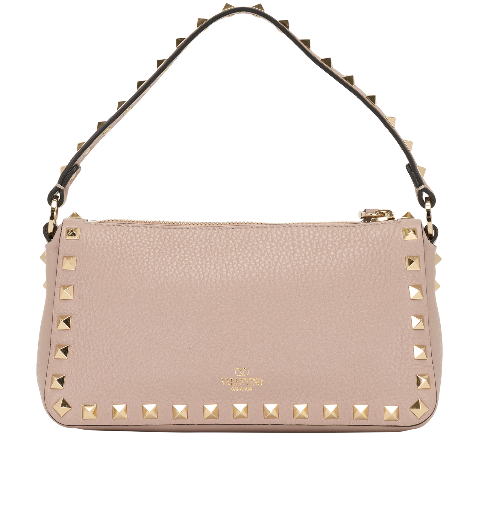 Small Rockstud Shoulder Bag, &pound;495, Handbags, Pink, Leather, Back view